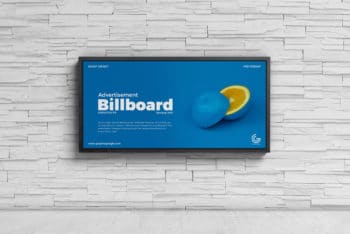 Wall Billboard PSD Mockup for Designing Outdoor Billboard Advertising