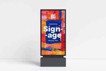 Outdoor Advertising Signage PSD Mockup for Free