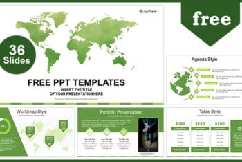Free Global Business Map Powerpoint Template