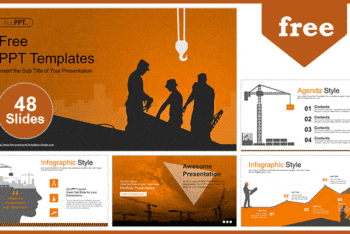 Free Construction Silhouette Theme Powerpoint Template