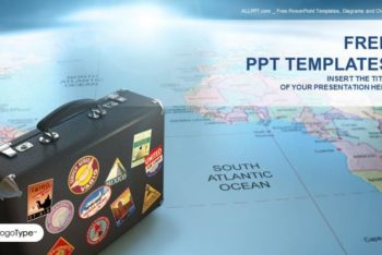 Free Global Travel Suitcase Powerpoint Template