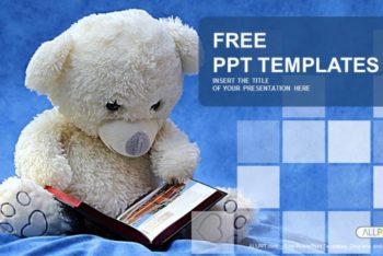 Free Cute Smart Teddy Bear Powerpoint Template