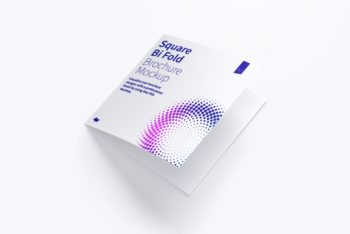Square Bi-fold Brochure Mockup for Free