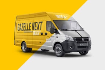GAZelle Next PSD Mockup for Commercial Vehicle Advertising