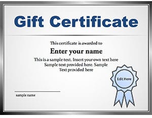 Free Gift Certificate Slide Powerpoint Template