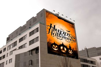 Spectacular Halloween Party Billboard PSD Mockup