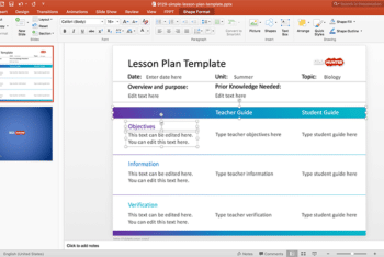 Free Simple Lesson Plan Powerpoint Template