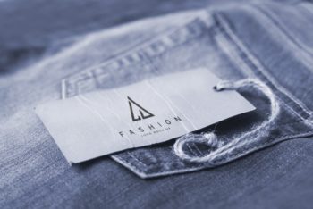 Free Jeans Tag PSD Mockup for Designing Jeans & Other Apparel Tags