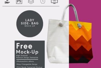 Ladies Side Bag PSD Mockup for Creating Photorealistic Women Bag Design Presentation