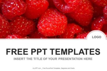 Free Nature Red Raspberries Powerpoint Template