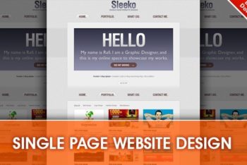 Single Page Website Design PSD Mockup for Free