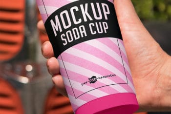 Free Soda Cup PSD Mockup – Available with a Photorealistic Appearance