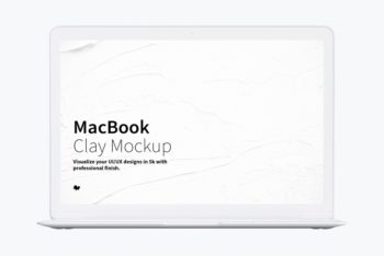 MacBook Mockup – Available with Clay Effect & for Free