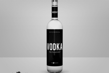 Attractive Vodka Bottle PSD Mockup for Free