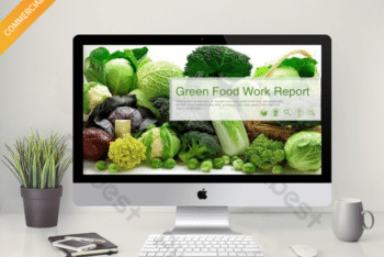 Free Green Natural Veggies Powerpoint Template