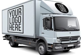Truck PSD Mockup for Effective Vehicle Advertising