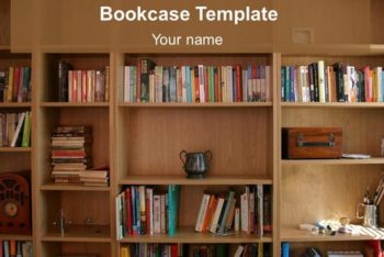 Free Bookcase Concept Slides Powerpoint Template