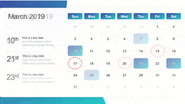 2019 Calendar Map