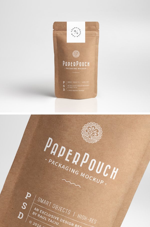 Paper pouch PSD mockup