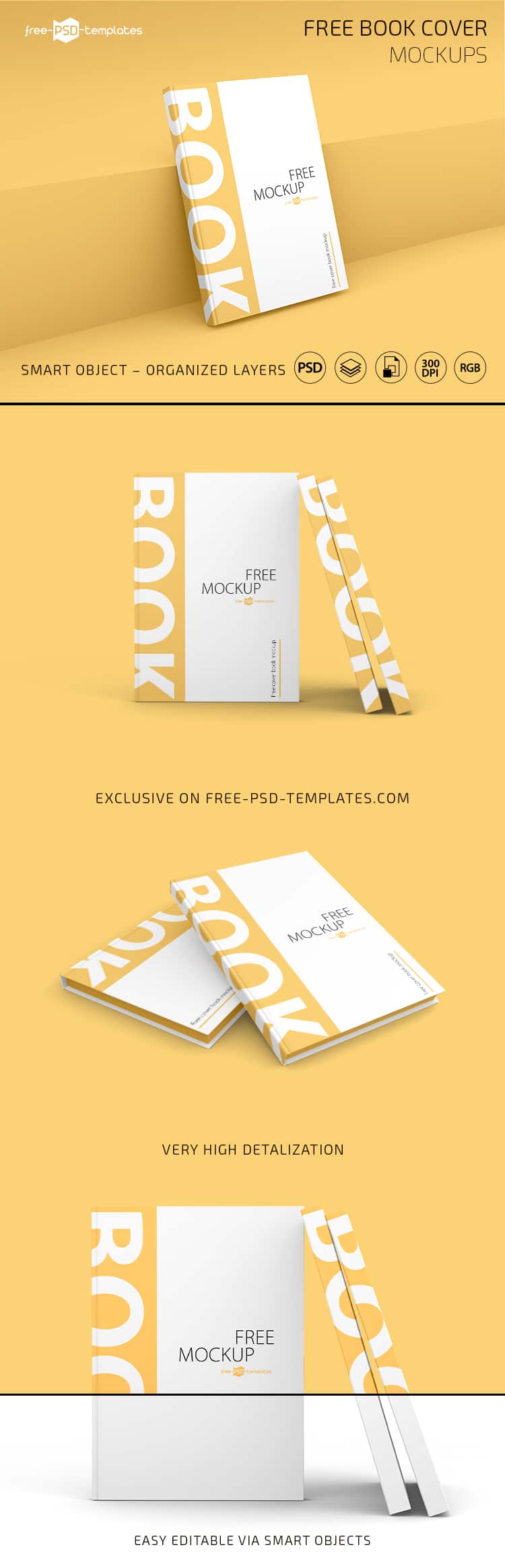 Free book cover PSD mockup
