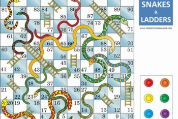 Free Snakes Plus Ladders Powerpoint Template