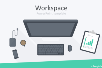 Free Top View Workspace Powerpoint Template