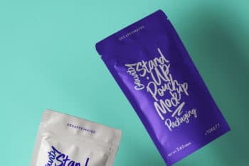 Colorful Pouch Packaging PSD Mockup for Free