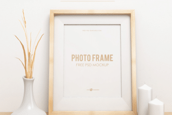 Beautiful Photo Frame Design PSD Mockup for Free