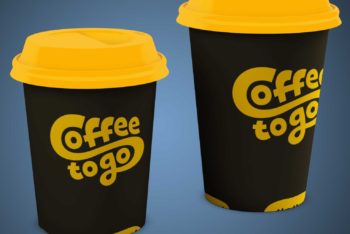 Covered Coffee Cup PSD Mockup for Designing Useful Coffee Cups Designs