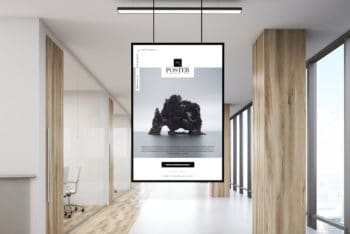 Use Indoor Poster PSD Mockup to Design Posters for Commercial Spaces