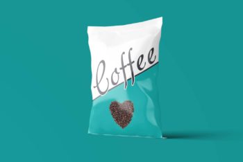 Colorful Coffee Pouch PSD Mockup for Showcasing Your Brand & Design with Photorealistic Effects