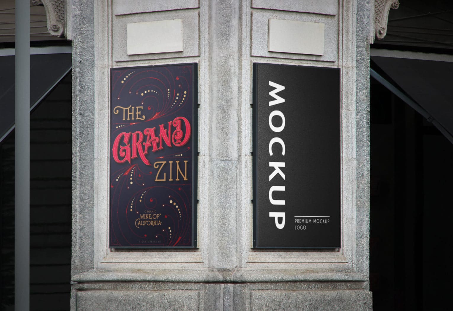 Wall Two Sided Rollup Banner PSD Mockup