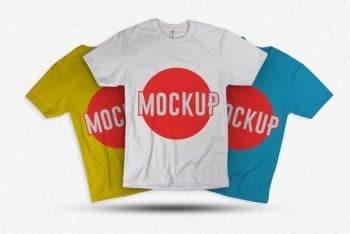 Colorful T-shirts PSD Mockup for Creating Apparel Design Presentation