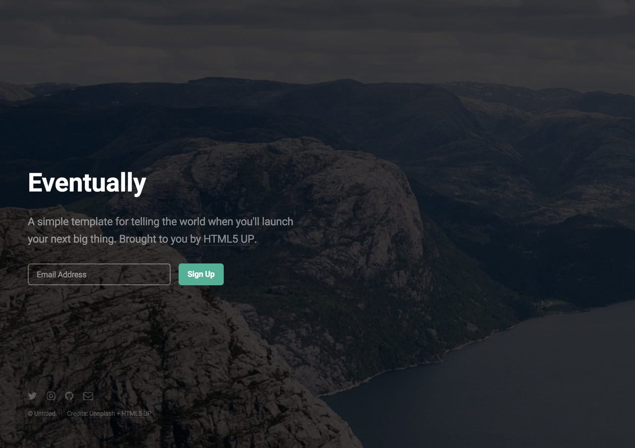 Eventually- launching soon HTML template