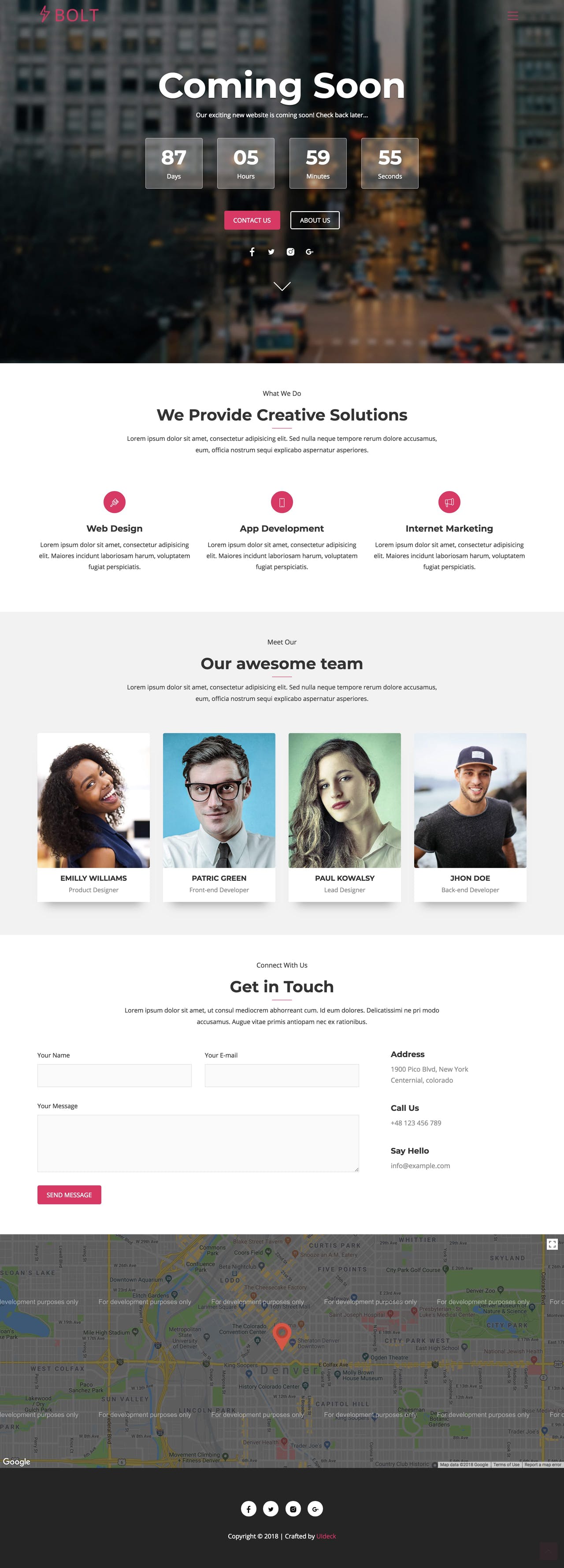 Launching soon HTML template (one page)