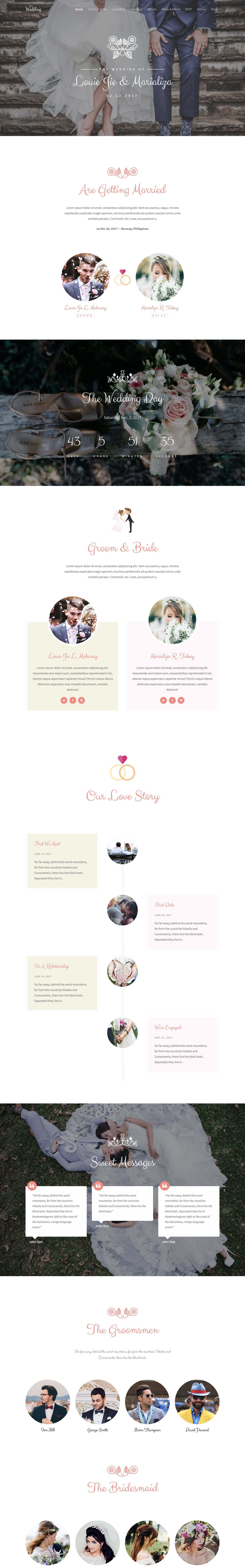 QB Wedding One Page HTML Template