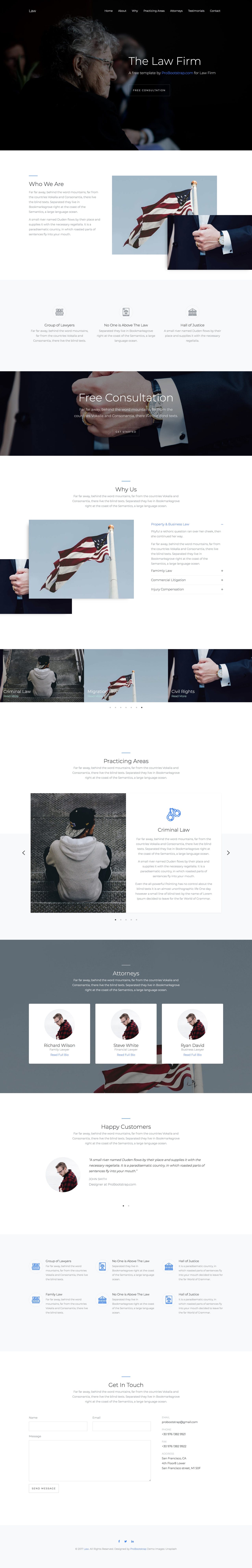 PB Law - Free One Page Law Firm HTML Template