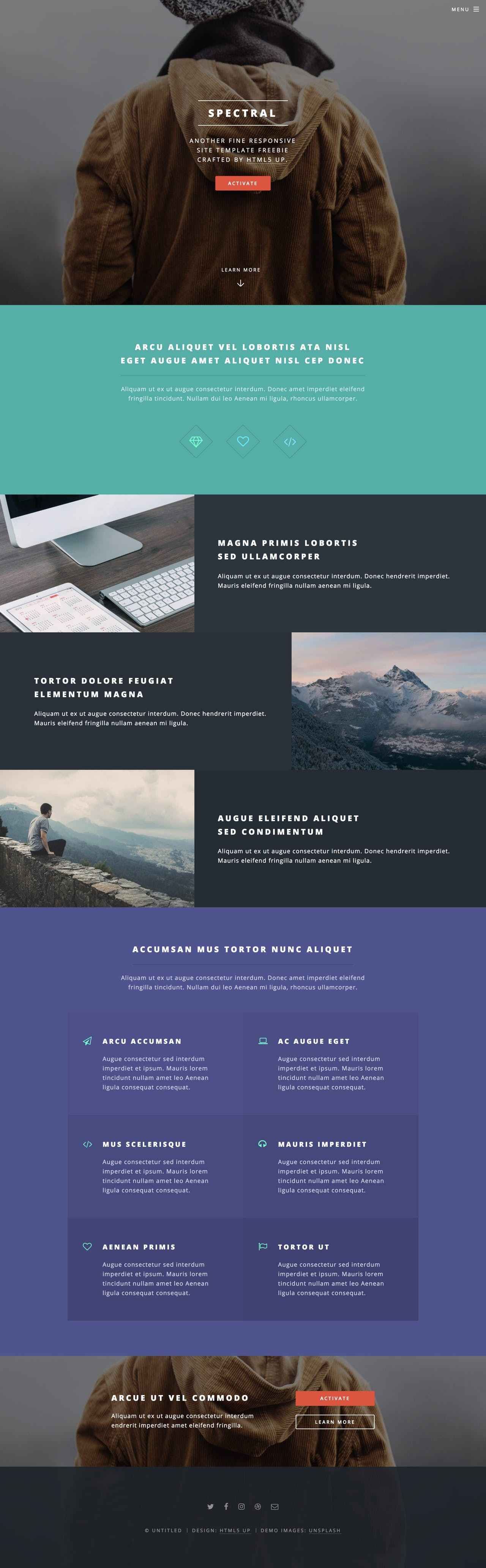 Spectral - One Page Portfolio HTML Template