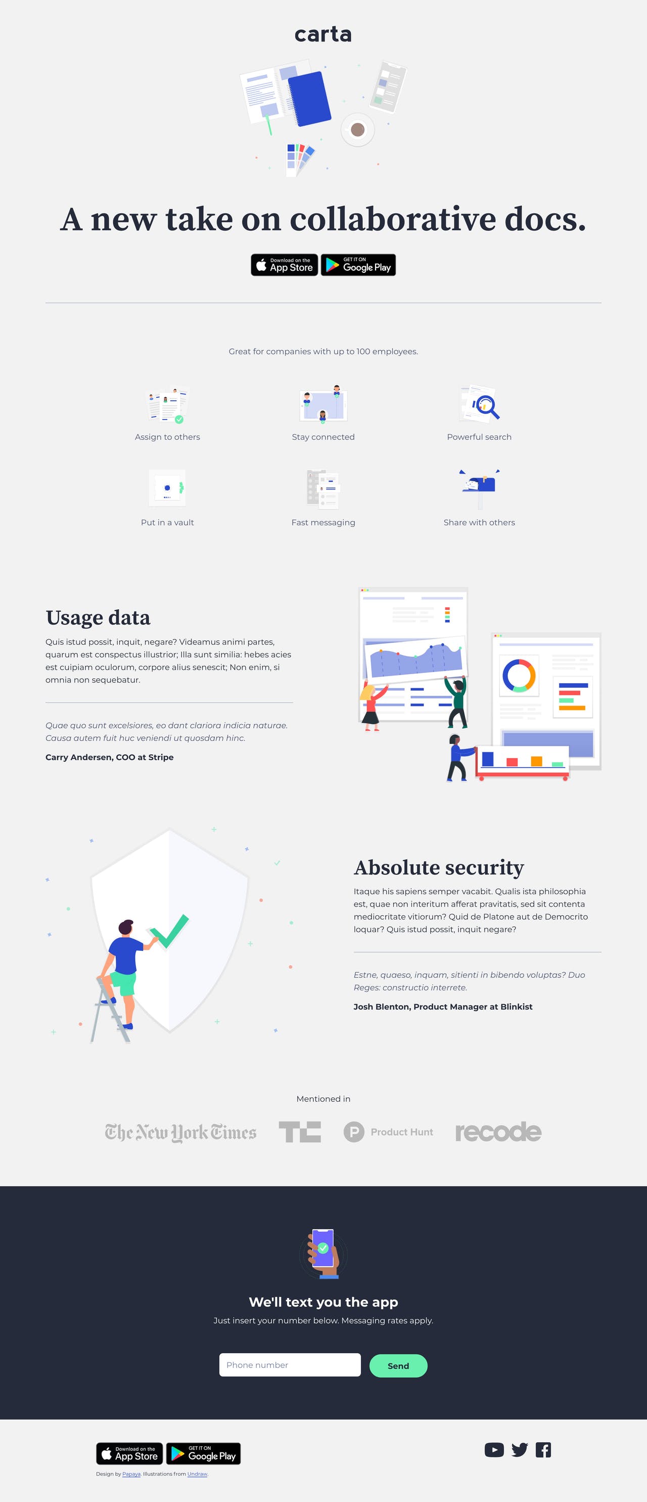 One page HTML template for an app or SaaS Service