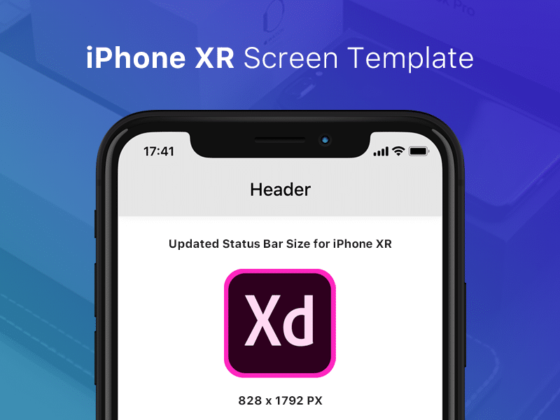 iPhone XR Screen Template - Adobe XD