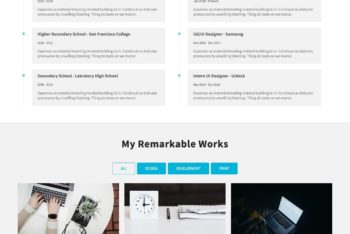 One Page Resume HTML Template Download