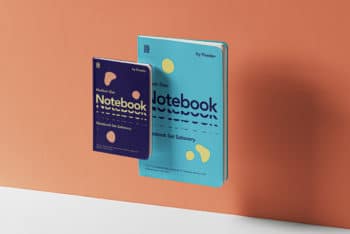 Colorful Notebook Set PSD mockup for Free