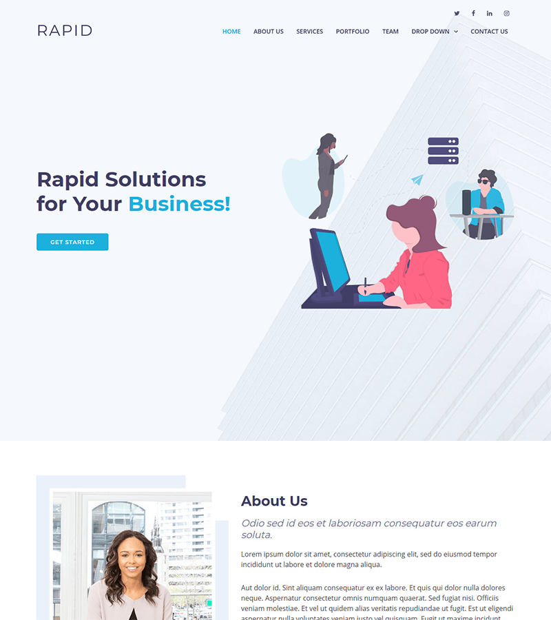Rapid – Multipurpose Bootstrap Business Template