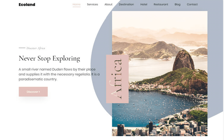 Ecoland - free travel agency website template