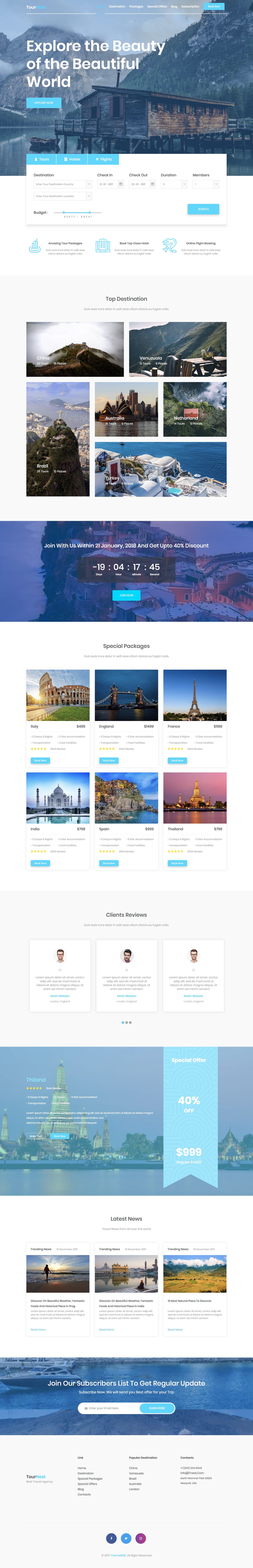 TourNest - HTML template for travel website
