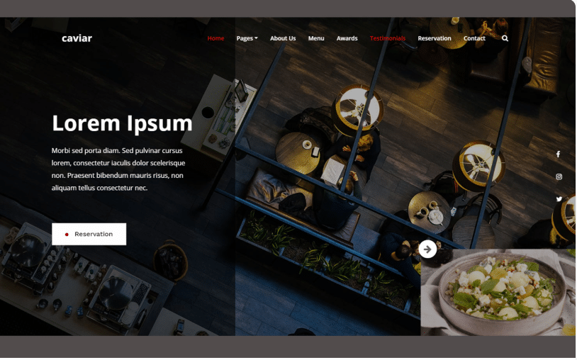 Caviar - Free HTML5 Bootstrap 4 Restaurant Website Template