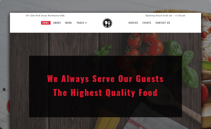 Foodque - free restaurant website template
