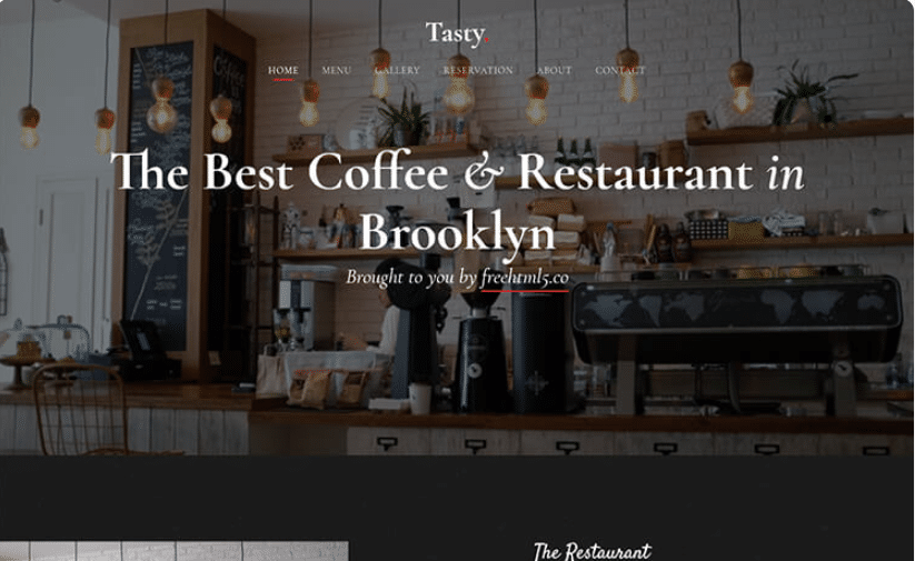Tasty - free restaurant cafe website template