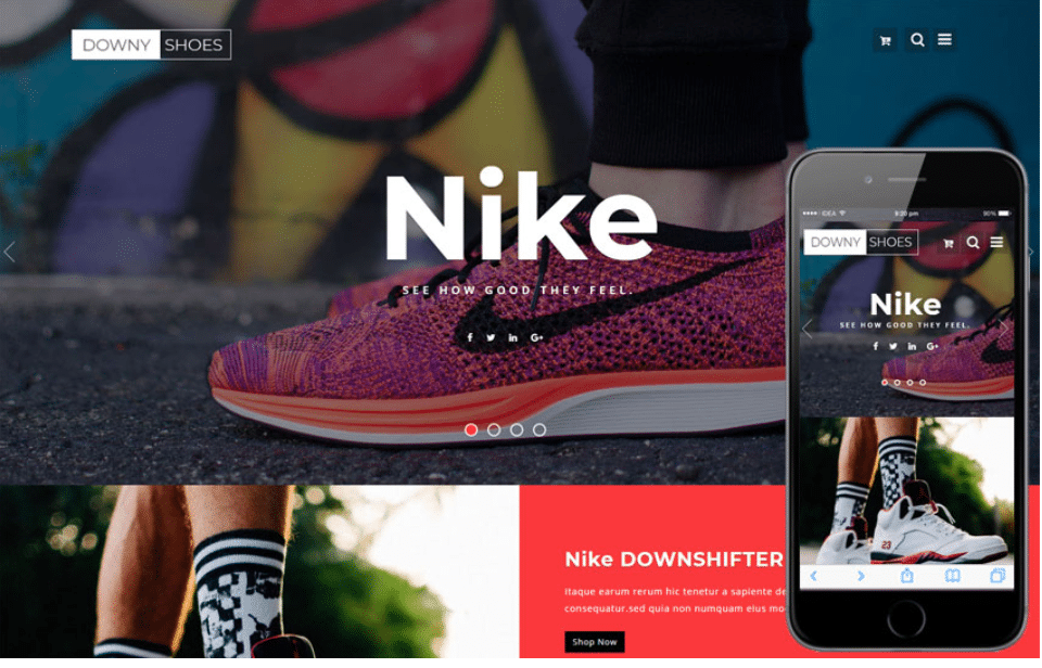 Online Shoe Store Ecommerce Website Template 