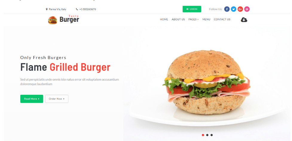 Tasty Burger – Restaurant Category Bootstrap Web Template